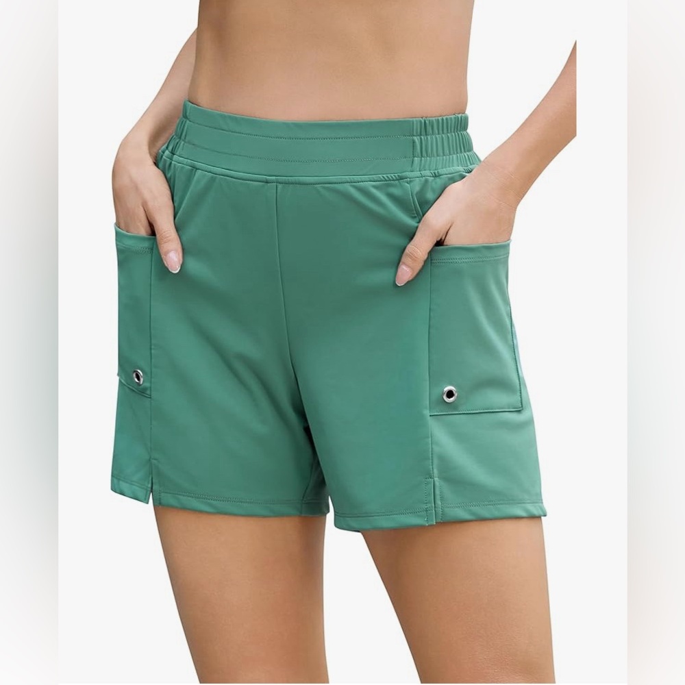 Amazon Women's Green Swim Shorts